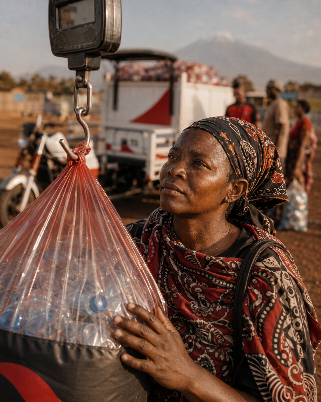 A collector logs a pickup in Arusha